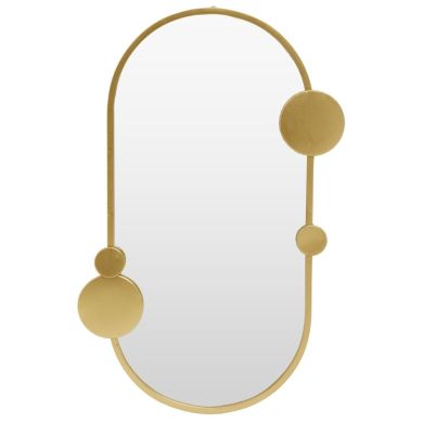 Farran Pill Shape Wall Mirror In Champagne Gold