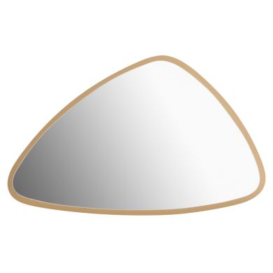 Torino Medium Geometric Shape Wall Mirror In Gold Wooden Frame