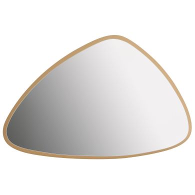 Torino Large Geometric Shape Wall Mirror In Gold Wooden Frame