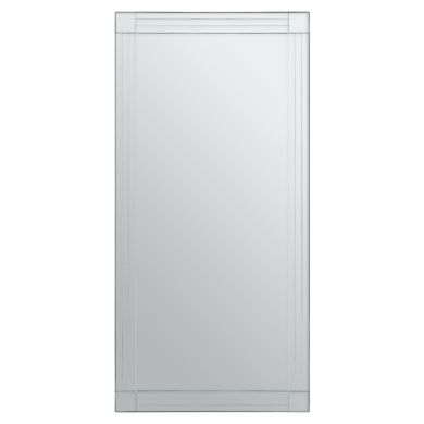 Sana Rectangular Wall Mirror With Linear Detail