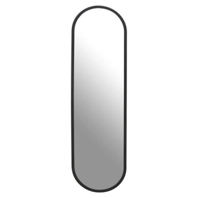 Avento Rounded Edge Wall Mirror In Black Iron Frame