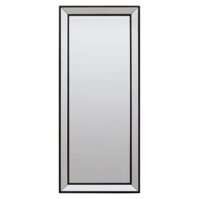Holmes Rectangular Wall Mirror In Matte Black Frame