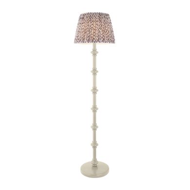 Carnaby And Leaf 40cm Pearl Grey Shade Floor Lamp With Satin Almond White Base