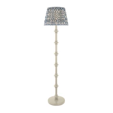 Carnaby And Ripple 40cm Marlin Blue Shade Floor Lamp With Satin Almond White Base