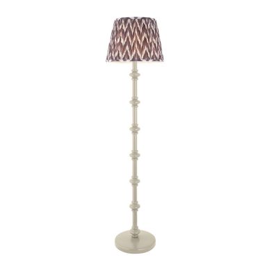 Carnaby And Zigzag 40cm Pearl Grey Shade Floor Lamp Satin Almond White Base