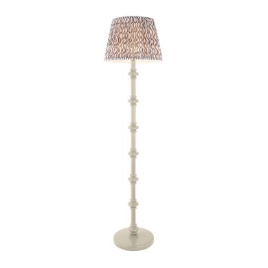 Carnaby And Ripple 40cm Pearl Grey Shade Floor Lamp With Satin Almond White Base