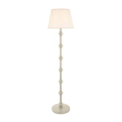 Carnaby And Ivy 40cm Vintage White Shade Floor Lamp With Satin Almond White Base