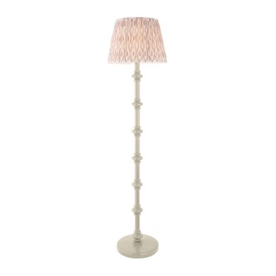 Carnaby And Ikat 40cm Neutral Shade Floor Lamp With Satin Almond White Base