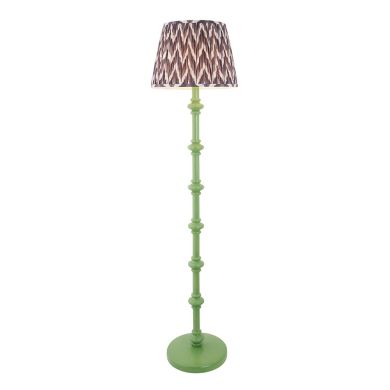 Carnaby And Zigzag 40cm Pearl Grey Shade Floor Lamp Satin Cotswold Green Base