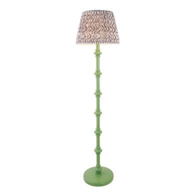 Carnaby And Ripple 40cm Pearl Grey Shade Floor Lamp With Satin Cotswold Green Base