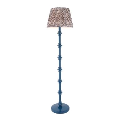 Carnaby And Ripple 40cm Pearl Grey Shade Floor Lamp With Satin Marlin Blue Base