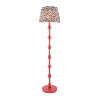 Carnaby And Leaf 40cm Pearl Grey Shade Floor Lamp With Satin Pink Clay Base