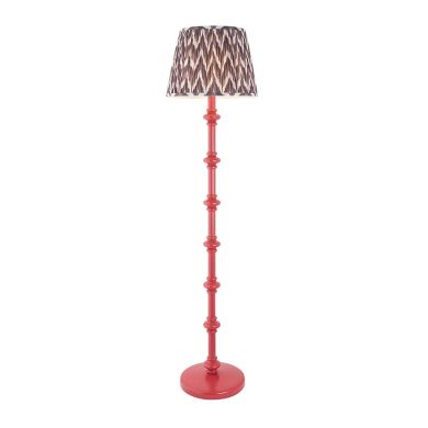 Carnaby And Zigzag 40cm Pearl Grey Shade Floor Lamp Satin Pink Clay Base