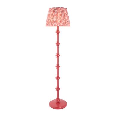 Carnaby And Ikat 40cm Coral Pink Shade Floor Lamp With Satin Pink Clay Base