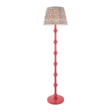 Carnaby And Ripple 40cm Pearl Grey Shade Floor Lamp With Satin Pink Clay Base