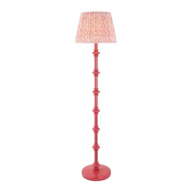 Carnaby And Ripple 40cm Coral Pink Shade Floor Lamp With Satin Pink Clay Base