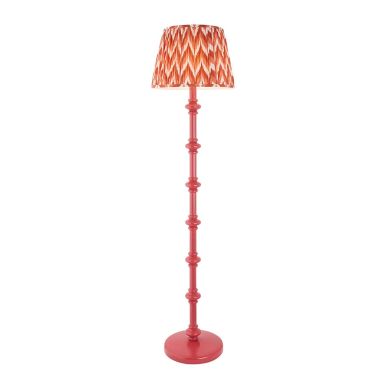 Carnaby And Zigzag 40cm Apricot Orange Shade Floor Lamp Satin Pink Clay Base