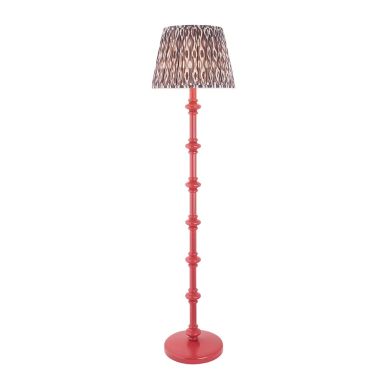 Carnaby And Ikat 40cm Pearl Grey Shade Floor Lamp With Satin Pink Clay Base