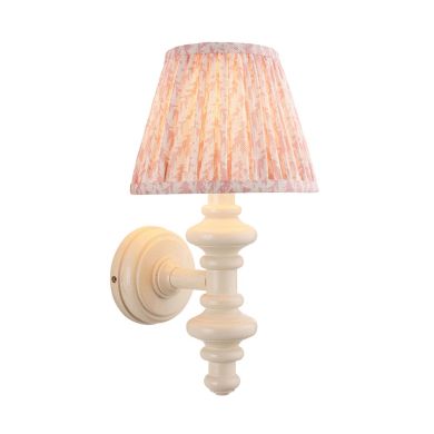 Carnaby And Leaf 20cm Peachy Keen Shade Wall Light With Satin Almond White Base