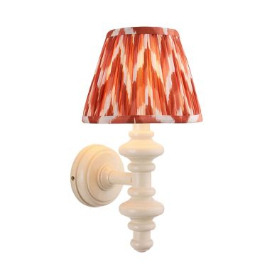 Carnaby And Zigzag 20cm Apricot Orange Shade Wall Light Satin Almond White Base