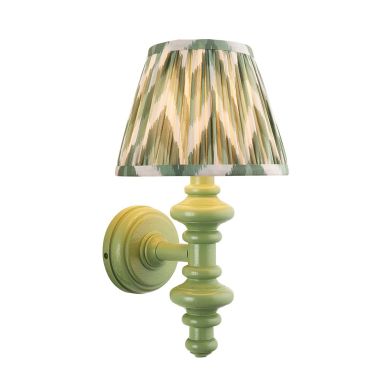 Carnaby And Zigzag 20cm Cotswold Green Shade Wall Light Satin Cotswold Green Base