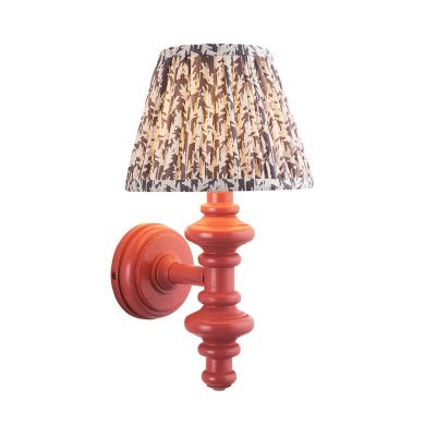 Carnaby And Leaf 20cm Pearl Grey Shade Wall Light With Satin Pink Clay Base