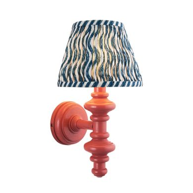Carnaby And Ripple 20cm Marlin Blue Shade Wall Light With Satin Pink Clay Base
