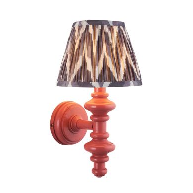 Carnaby And Zigzag 20cm Pearl Grey Shade Wall Light Satin Pink Clay Base