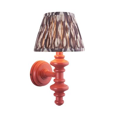 Carnaby And Ikat 20cm Pearl Grey Shade Wall Light With Satin Pink Clay Base