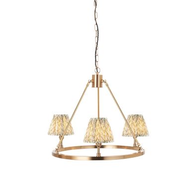 Chester And Leaf 3 Lights 16cm Herb Garden Green Shade Ceiling Light In Aged Brass