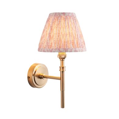 Chester And Leaf 16cm Peachy Keen Shade Wall Light In Aged Brass