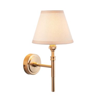 Chester And Ivy 16cm Vintage White Shade Wall Light In Aged Brass