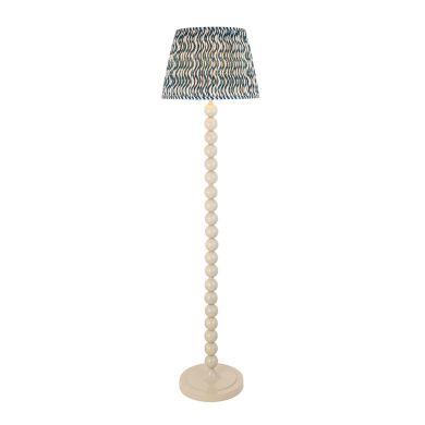 Higgledy And Ripple 40cm Marlin Blue Shade Floor Lamp With Gloss Almond White Base