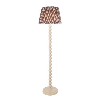 Higgledy And Zigzag 40cm Pearl Grey Shade Floor Lamp With Gloss Almond White Base