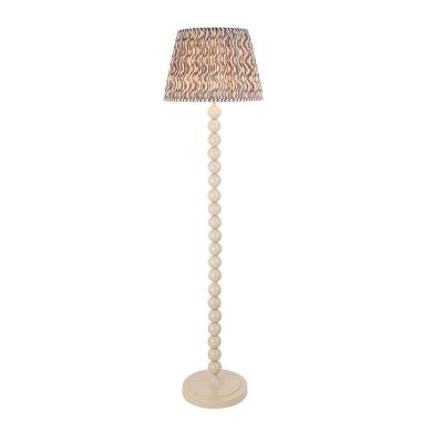 Higgledy And Ripple 40cm Pearl Grey Shade Floor Lamp With Gloss Almond White Base