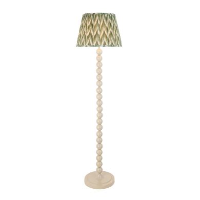 Higgledy And Zigzag 40cm Cotswold Green Shade Floor Lamp With Gloss Almond White Base