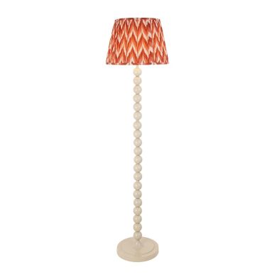 Higgledy And Zigzag 40cm Apricot Orange Shade Floor Lamp With Gloss Almond White Base