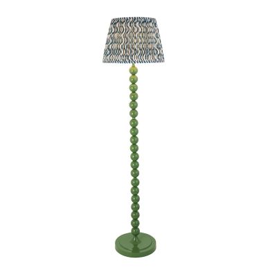 Higgledy And Ripple 40cm Marlin Blue Shade Floor Lamp With Gloss Cotswold Green Base