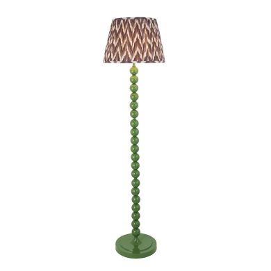 Higgledy And Zigzag 40cm Pearl Grey Shade Floor Lamp With Gloss Cotswold Green Base