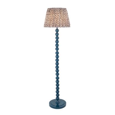 Higgledy And Leaf 40cm Pearl Grey Shade Floor Lamp With High Gloss Marlin Blue Base