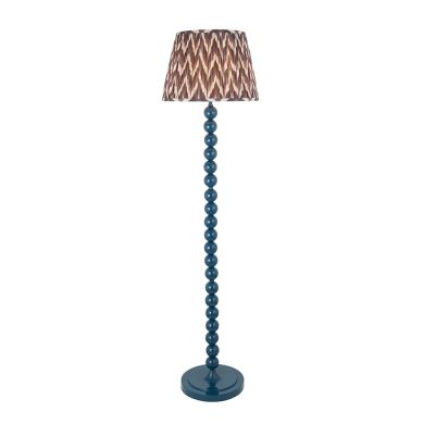 Higgledy And Zigzag 40cm Pearl Grey Shade Floor Lamp With Gloss Marlin Blue Base