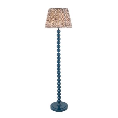 Higgledy And Ripple 40cm Pearl Grey Shade Floor Lamp With Gloss Marlin Blue Base