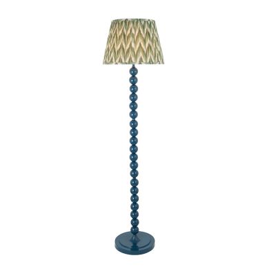 Higgledy And Zigzag 40cm Cotswold Green Shade Floor Lamp With Gloss Marlin Blue Base
