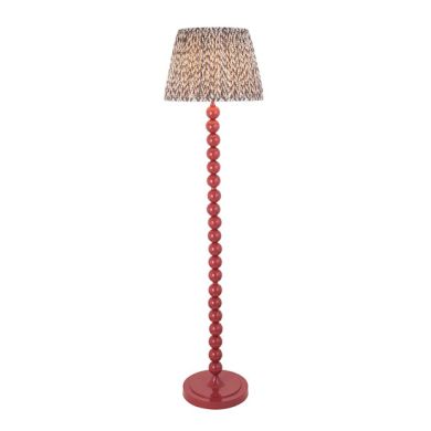 Higgledy And Leaf 40cm Pearl Grey Shade Floor Lamp With High Gloss Pink Clay Base