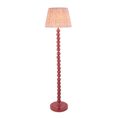 Higgledy And Ripple 40cm Coral Pink Shade Floor Lamp With Gloss Pink Clay Base
