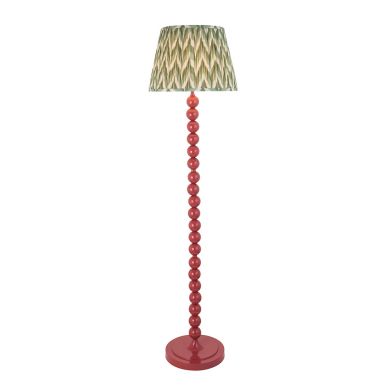 Higgledy And Zigzag 40cm Cotswold Green Shade Floor Lamp With Gloss Pink Clay Base