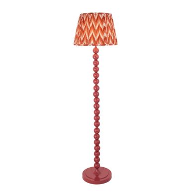 Higgledy And Zigzag 40cm Apricot Orange Shade Floor Lamp With Gloss Pink Clay Base