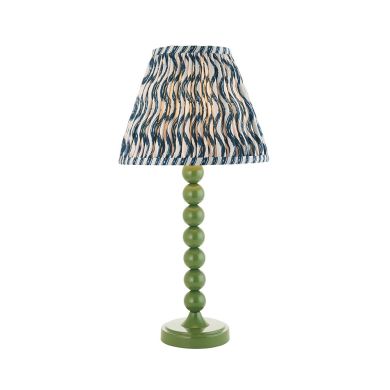 Higgledy And Ripple 25cm Marlin Blue Shade Table Lamp With Gloss Cotswold Green Base