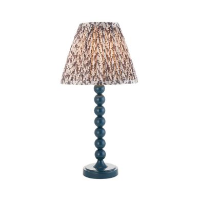 Higgledy And Leaf 25cm Pearl Grey Shade Table Lamp With High Gloss Marlin Blue Base