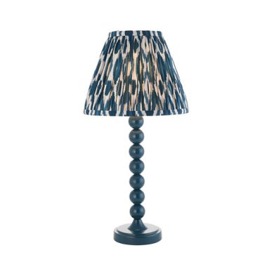 Higgledy And Ikat 25cm Marlin Blue Shade Table Lamp With High Gloss Marlin Blue Base